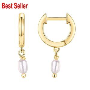 14K Gold Plated Sterling Silver Huggie Hoop Earrings Dainty Elegant Minimal